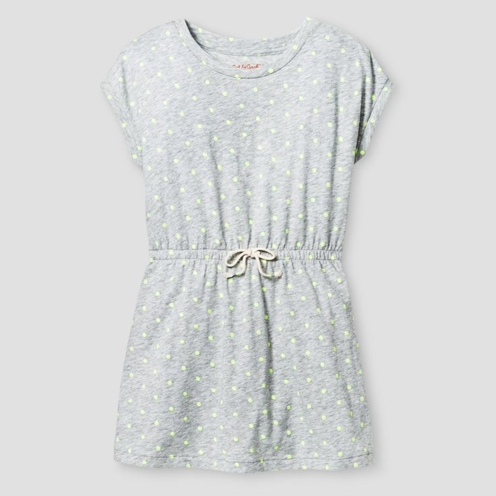 Cat & Jack Gray Polka Dot Casual Dress